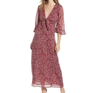 Society Amuse Besos Besos Baby Dress In Crimson Floral Boho long dress Small